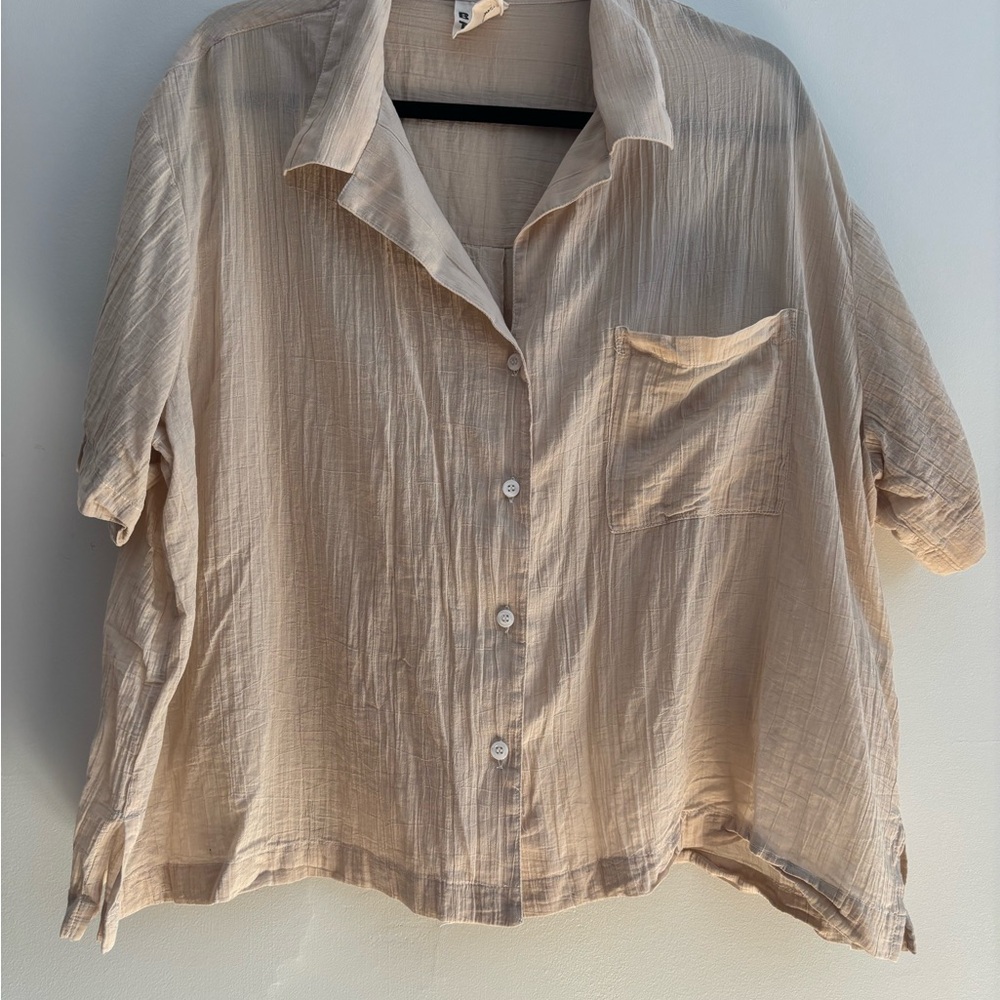 Beaton Linen crop light shirt - 3X